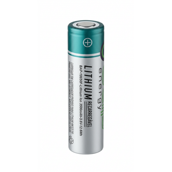 Pilha / Bateria Recarregável Bap Energy 18650, 3.500 Mah, 3.6v, íon de lítio, modelo BAP-18650F