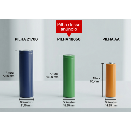 Pilha / Bateria Recarregável Bap Energy 18650, 3.500 Mah, 3.6v, íon de lítio, modelo BAP-18650F