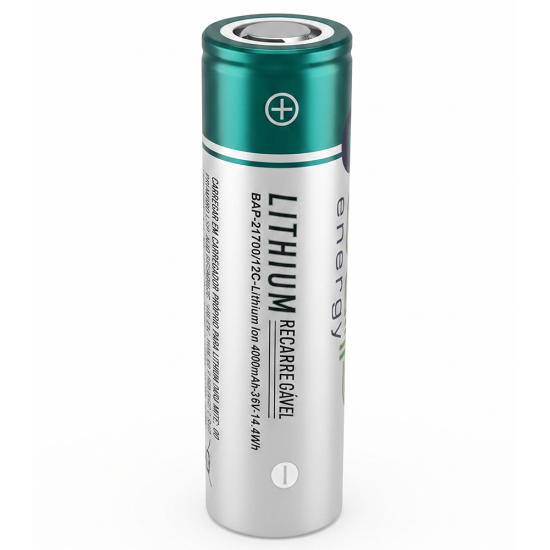 Pilha Recarregável Bap Energy 21700, 4000 Mah, 3.6v, íon de lítio, modelo BAP-21700