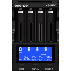 Carregador Enercell (4S-PRO) Inteligente, Universal e Rápido para Pilhas de Ni-MH, Ni-CD e Li-ion Carregador Enercell (4S-PRO) Inteligente, Universal e Rápido para Pilhas de Ni-MH, Ni-CD e Li-ion