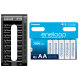 Carregador Enercell 8-LN com 8 pilhas AA Recarregáveis da Eneloop Standard