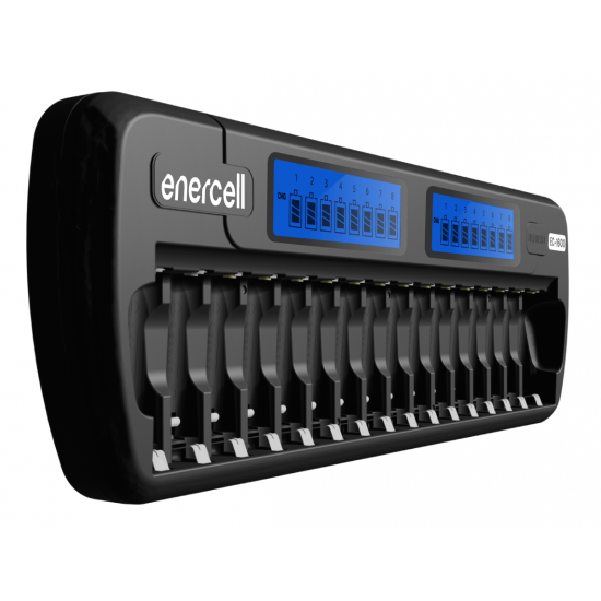 Carregador da Enercell rápido e inteligente para 16 pilhas AA/AAA, modelo EC-1600