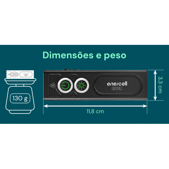 Lanterna EDC Multifuncional Recarregável EC-F11L com até 1000 Lúmens