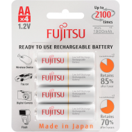 4 Pilhas AA Recarregáveis da Fujitsu Standard (= Eneloop) 2100 Recargas, 2000 mAh