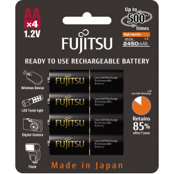 4 Pilhas AA Recarregáveis FUJITSU PREMIUM (= Eneloop Pro) 500 Recargas, 2550 mAh 4 Pilhas AA Recarregáveis FUJITSU PREMIUM (= Eneloop Pro) 500 Recargas, 2550 mAh