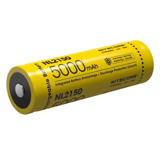 Pilha Nitecore 21700 5000 mAh 3.6v recarregável de Íon lítio NL2150