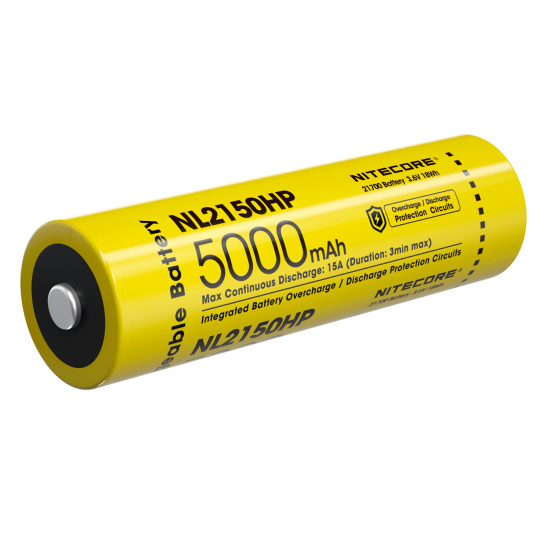 Pilha Nitecore 21700 5000 mAh 3.6v 15A recarregável de Íon lítio NL2150HP