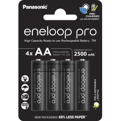 4 Pilhas AA Recarregáveis da Panasonic Eneloop Pro 500 Recargas 4 Pilhas AA Recarregáveis da Panasonic Eneloop Pro 500 Recargas