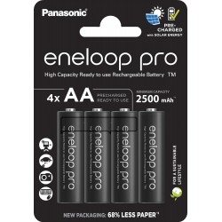 4 Pilhas AA Recarregáveis da Panasonic Eneloop Pro 500 Recargas