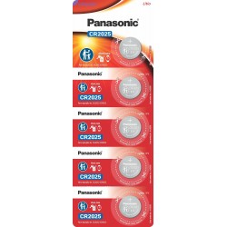 5 pilhas CR2025 3V Lithium da Panasonic 5 pilhas CR2025 3V Lithium da Panasonic