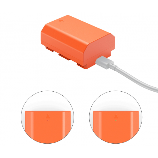 Bateria recarregável via USB-C SmallRig para Sony NP-FZ100 2400 mAh (laranja)