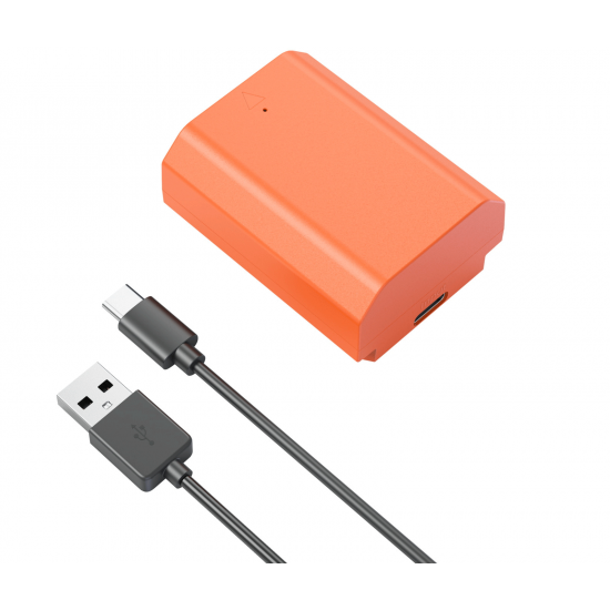 Bateria recarregável via USB-C SmallRig para Sony NP-FZ100 2400 mAh (laranja)