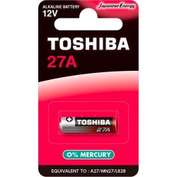 1 pilha Alcalina 27A MN27 12V da TOSHIBA 1 pilha Alcalina 27A MN27 12V da TOSHIBA